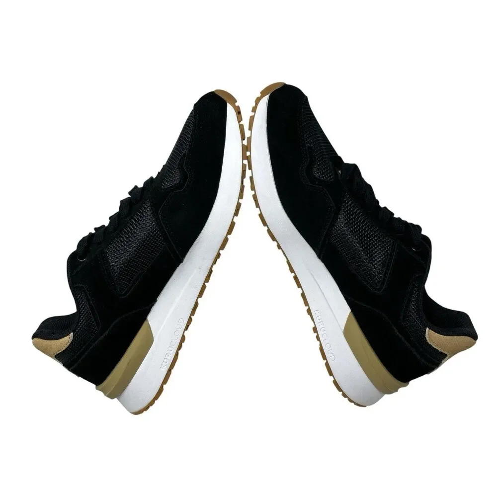 Kuru Apogee‎ Retro Sneakers Mens 9.5 Black Suede Tan Supportive Walking Shoes